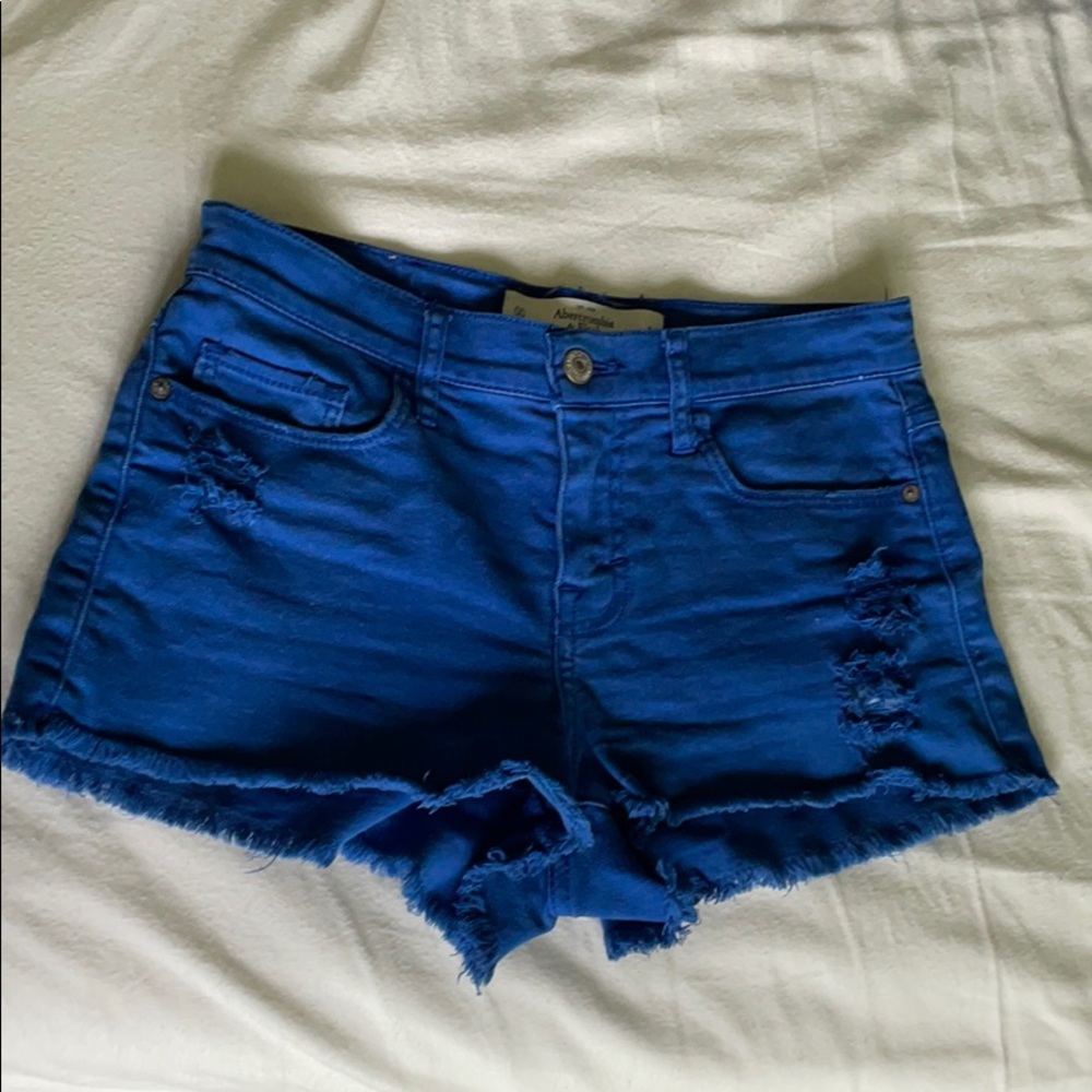 Abercrombie and Fitch bright UK blue Jean shorts